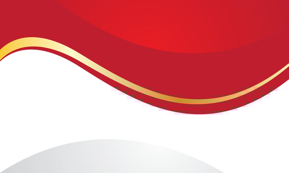 Abstract red gold wavy background vector