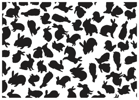 Elegant Bunny Silhouette Pattern png