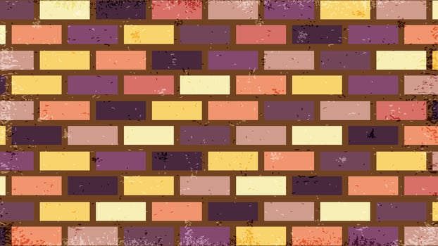 retro colorful brick wall background with grunge texture. Used for vintage decoration, advertising design, websites or publications, banners, posters and brochures. vector