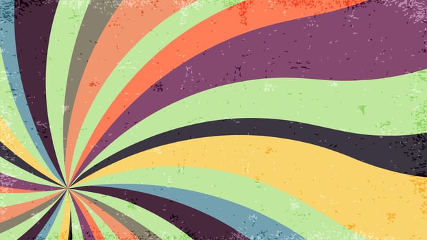 Groovy retro swirl burst, summer and carnival background. abstract background vintage retro colours pop art cartoon starburst sunburst vector