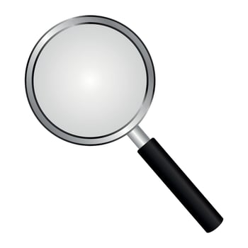 Realistic magnifying glass vector