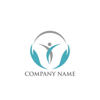 People healty logo design simple concept Premium vector