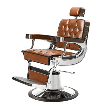 Brown Leather Chair with Gold Trim png