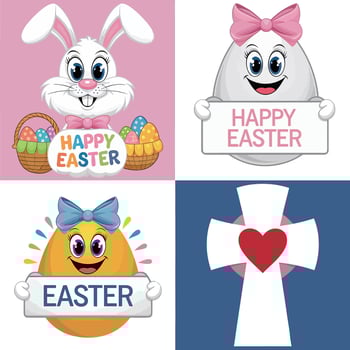 Adorable Easter Bunny Illustrations vector