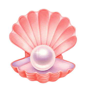 Ocean pearl discovery a shell's hidden treasure seaside graphic design bright background minimalist concept png