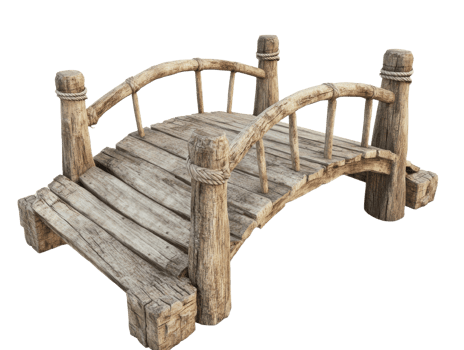 Rustic Wooden Footbridge Design Model png