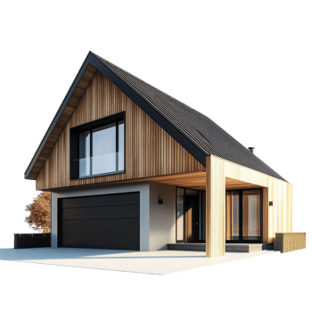 Modern Wood and Metal Contemporary House Design png