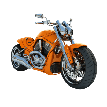 Orange Chrome Motorcycle Powerful Engine Design png