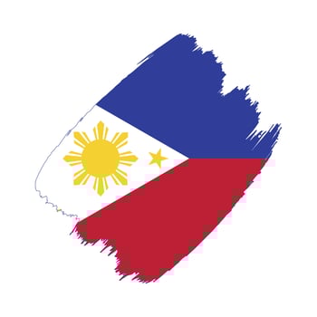 Philippines flag in a flat grunge design background vector