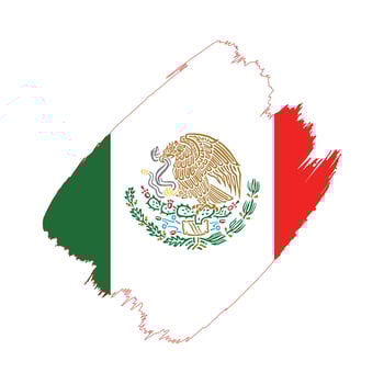 Mexico flag in a flat grunge design background vector