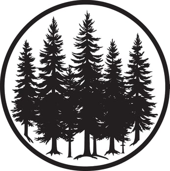 Forest icon black illustration vector