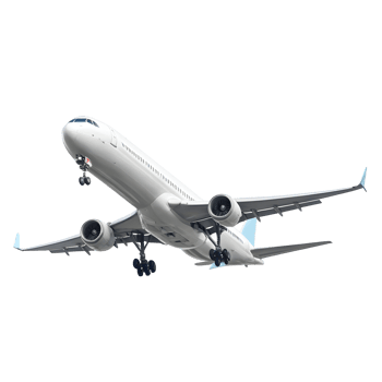 Airliner flying isolated on transparent background png