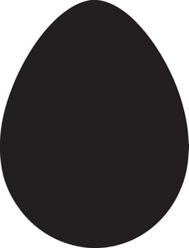 Easter egg silhouette in black style vector