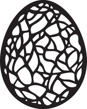 Black illustration of an egg outline vector
