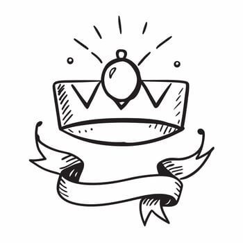 Clean Crown and a golden medal symbolizing royalty and victory with ample space for text concept as A crown placed beside a golden medal representing royalty and the distinction of vict vector