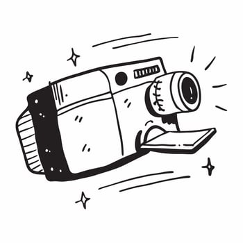 Clean Camera and Reflector concept as A camera with a reflector and ample copy space representing lighting and image enhancement in photography in Photo Stock Concept vector