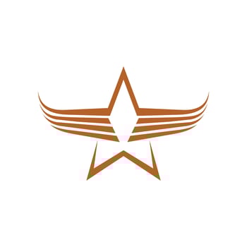 A star logo with wings on it vector