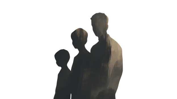 A Family Silhouette Standing Together in Unity png