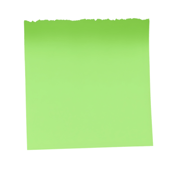 Blank green sticky paper note isolated on transparent background. png