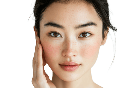 Young Woman With Freckles and Brown Eyes png