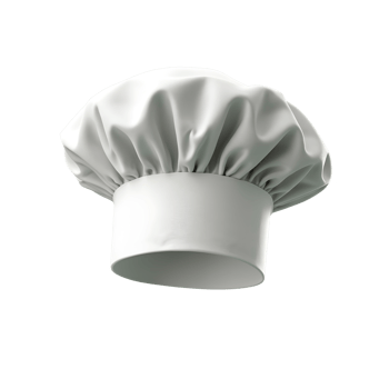 White toque chef hat on transparent background png