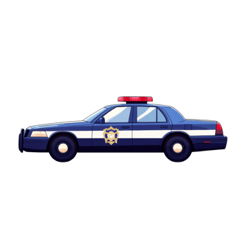 A Dark Blue Police Car Side View Illustration png