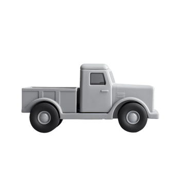 A grey toy pickup truck model is shown png