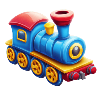 Colorful Toy Train Engine Design Illustration png