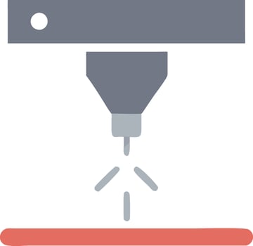 Laser Cutting Machine Icon for High Precision Fabrication, Manufacturing, and Design vector