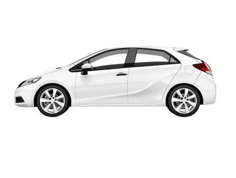 White Hatchback Car Side Profile View png