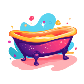 A Colorful Bathtub Filled With Foamy Bubbles png