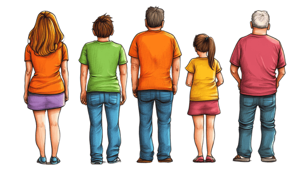 Family Members Stand Together Viewing a Scene png