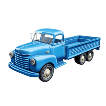 A Vintage Blue Flatbed Truck Is Shown png