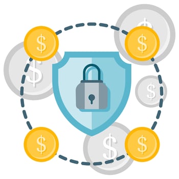 transaction security guarantee, payments and finance vector