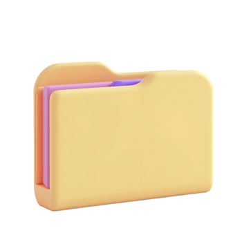Pastel 3D Render of a File Folder Icon png