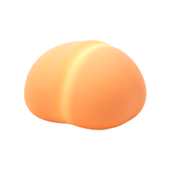 Smooth Peach Fruit Digital Render 3D Model png