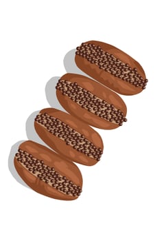 Delicious Chocolate bread with sweet Chocolate ball and cream vector