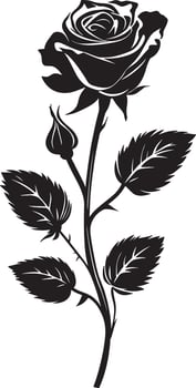 Beautiful Bouquet rose clean simple icon silhouette black vector