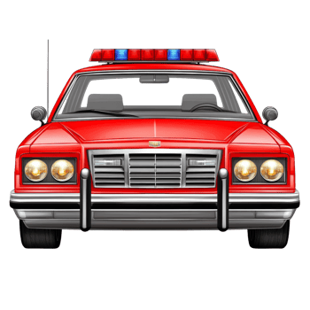 Classic Red Police Cruiser Car Front View png
