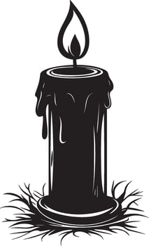 Candle clean simple silhouette black illustration vector