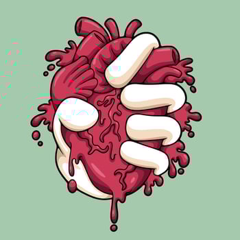 hand holding heart illustration vector
