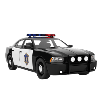 Black And White Police Car Model On Black Background png