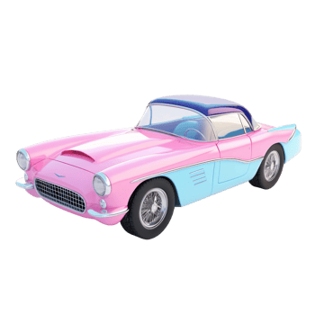 Pink and Blue Classic Convertible Car Model png