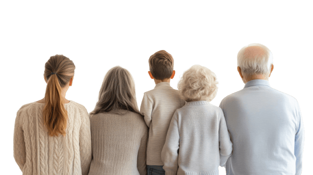 Family Members Standing Together Viewing Something png