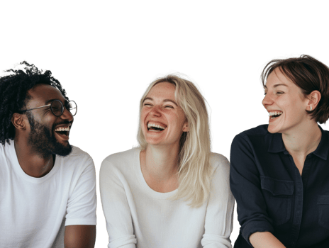 Three Friends Sharing Joyful Laughter Together png