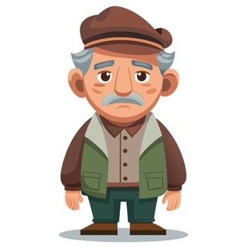 Cute Grandfather Unhappy Cartoon vector