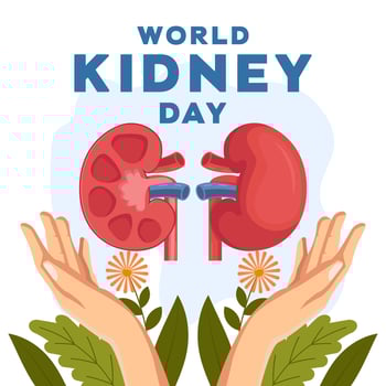 world kidney day illustration in flat style design vector