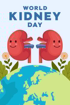 world kidney day vertical banner illustration design vector