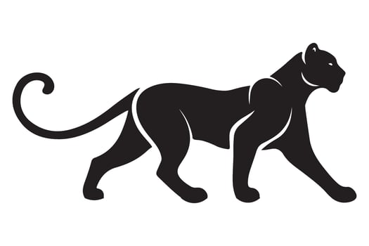 Black Panther Silhouette Art Illustration Elegant Predator vector