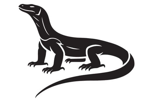 Komodo Dragon Silhouette Graphic of Fierce Reptile vector
